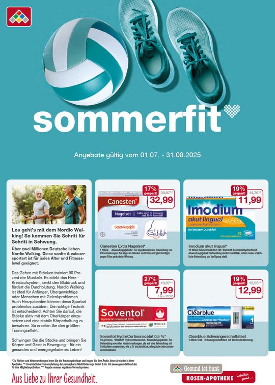 Flyer mit den Juli-und August-Angeboten 